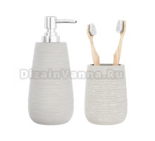 Набор Стакан Fora Bricks FOR-BRK044BE бежевый + Дозатор FOR-BRK021BE бежевый