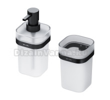 Набор Стакан AM.PM Func A8F34322 черный + Дозатор A8F36922 черный