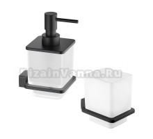 Набор Стакан Timo Torne 43033/03 черный матовый + Дозатор 43139/03 черный