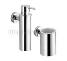 Набор Стакан Colombo Design Plus W4902 хром + Дозатор W4981