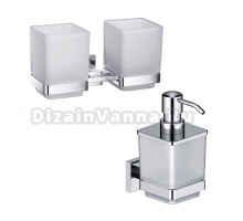 Набор Стакан Timo Selene 10034/00 chrome двойной + Дозатор 10039/00 chrome