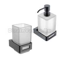 Набор Стакан Boheme Q 10944-GM gun metal + Дозатор 10957-SGM shine gun metal
