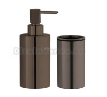 Набор Стакан Boheme Uno 10982-GM gun metal + Дозатор 10980-SGM shine gun metal