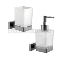 Набор Стакан BELZ B904 B90406 вороненая сталь + Дозатор B90427 вороненая сталь