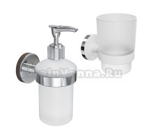 Набор Стакан Fora Lord FOR-LORD044WT + Дозатор FOR-LORD041CR