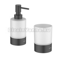 Набор Стакан AQUATEK Лира AQ4428MB матовый черный + Дозатор AQ4429MB матовый черный