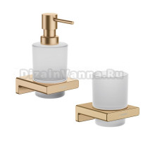 Набор Стакан Hansgrohe AddStoris 41749140 шлифованная бронза + Дозатор 41745140 шлифованная бронза