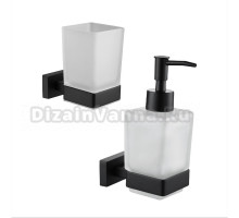 Набор Стакан BELZ B903 B90306 черный матовый + Дозатор B90327 черный матовый