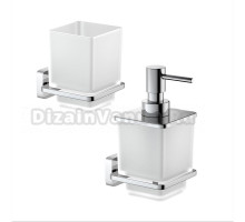 Набор Стакан AQUATEK Либра AQ4304CR хром + Дозатор AQ4305CR хром