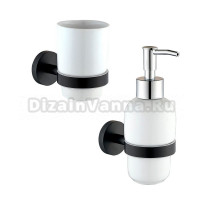 Набор Стакан Allen Brau Priority 6.31002-31 черный + Дозатор 6.31006-31 черный