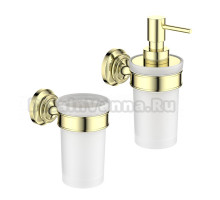 Набор Стакан AQUATEK Классик AQ4527PG полированное золото + Дозатор AQ4505PG полированное золото