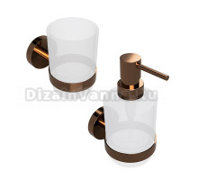 Набор Стакан Bemeta Coral 158110012 + Дозатор 158109102 gold copper polished