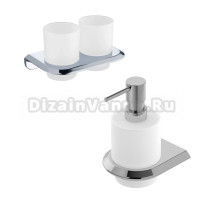 Набор Стакан Cezares Liner TUMDS-01 двойной, хром + Дозатор SOIS-V-01 хром