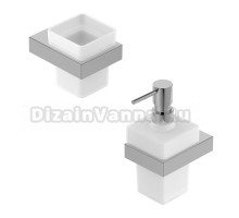 Набор Стакан Cezares Slider TUMS-01 хром + Дозатор SOIS-V-01 хром