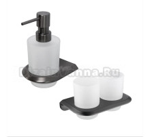 Набор Стакан Cezares Liner TUMDS-GM двойной, оружейная сталь + Дозатор SOIS-V-GM оружейная сталь