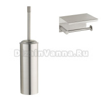 Набор Держатель Boheme Uno 10971-NB nikel brush с полкой для телефона + Ершик 10979-NB nikel brush