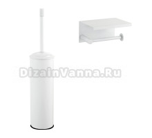 Набор Держатель Boheme Uno 10971-MW matt white с полкой для телефона + Ершик 10979-MW matt white