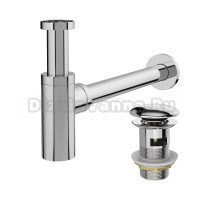 Комплект Донный клапан STWORKI SW-001CR хром + Сифон SD-001CR хром