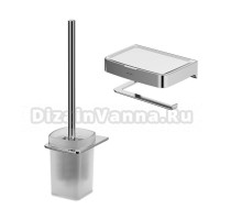 Набор Держатель AM.PM Inspire V2.0 A50A341500 с полкой для телефона и контейнером, хром + Ершик A50A33400