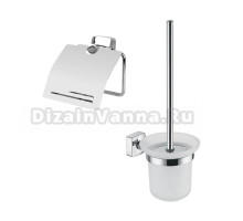Набор Держатель Fixsen Kvadro FX-61310 с крышкой + Ершик FX-61313