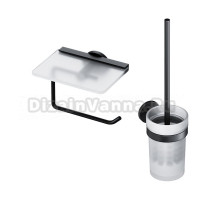 Набор Держатель AM.PM X-Joy A85A341522 с полкой для телефона, черный + Ершик A85A33322 черный