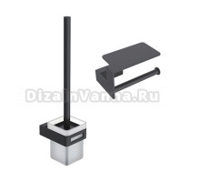 Набор Держатель Boheme Q 10941-B с полкой для телефона + Ершик 10954-B