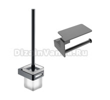 Набор Держатель Boheme Q 10941-GM gun metal + Ершик 10954-SGM shine gun metal