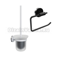 Набор Держатель Fora Lord FOR-LORD016BL + Ершик FOR-LORD020WT