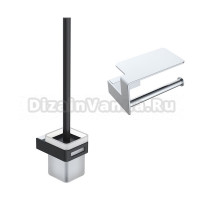 Набор Держатель Boheme Q 10941-CR с полкой для телефона + Ершик 10954-CR-B
