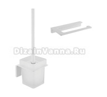 Набор Держатель IDDIS Slide SLIWT00i43 открытый + Ершик SLIWTG0i47 белый, матовое стекло