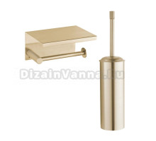 Набор Держатель Boheme Uno 10971-MG matt gold с полкой для телефона + Ершик 10979-MG matt gold