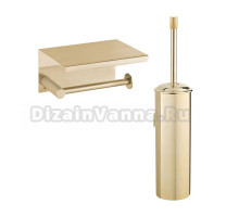 Набор Держатель Boheme Uno 10971-MG matt gold с полкой для телефона + Ершик 10984-G gold