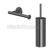 Набор Держатель WHITECROSS Ergo оружейная сталь + Ершик ER2274GM оружейная сталь