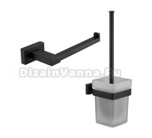 Набор Держатель BELZ B903 B90303-2 черный матовый + Ершик B90310 черный матовый