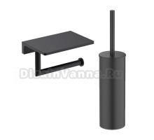 Набор Держатель Timo Saona 13043/03 с полкой для телефона, черный + Ершик 13161/03 черный