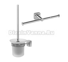 Набор Держатель Fixsen Kvadro FX-61310D двойной + Ершик FX-61313