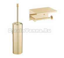 Набор Держатель Boheme Uno 10971-G gold с полкой для телефона + Ершик 10984-G gold