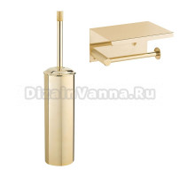 Набор Держатель Boheme Uno 10971-G gold с полкой для телефона + Ершик 10979-G gold