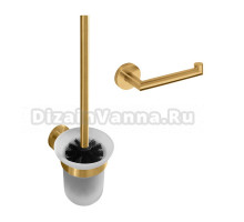 Набор Держатель Bemeta Sablo 160212030 gold matt + Ершик 160113017 матовое золото
