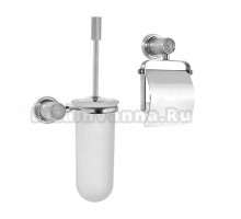 Набор Держатель Boheme Royal Cristal Chrome с крышкой + Ершик Royal Cristal Chrome подвесной