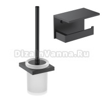 Набор Держатель Timo Petruma 15243/03 с полкой для телефона, черный + Ершик 15261/03 черный