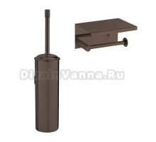 Набор Держатель Boheme Uno 10971-SGM shine gun metal с полкой для телефона + Ершик 10984-SGM shine gun metal