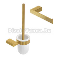 Набор Держатель Cezares Stylus PH-BORO брашированное золото + Ершик TBS-V-BORO брашированное золото