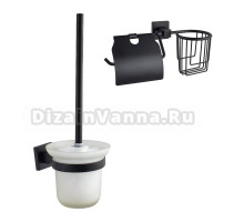 Набор Держатель D-lin 222 D242222 с держателем освежителя воздуха, черный + Ершик D273222 черный