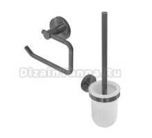 Набор Держатель Cezares Relax PH1-GM оруженая сталь + Ершик TBS-V-GM оружейная сталь