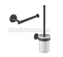 Набор Держатель AQUATEK Классик AQ4508MB матовый черный + Ершик AQ4510MB матовый черный