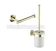 Набор Держатель AQUATEK Классик AQ4508PG полированное золото + Ершик AQ4510PG полированное золото