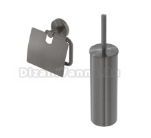 Набор Держатель Cezares Relax PH-GM оружейная сталь + Ершик TBS-M-GM оружейная сталь