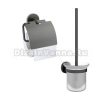 Набор Держатель Timo Saona 13042/18 черное золото + Ершик 13061/03 черный