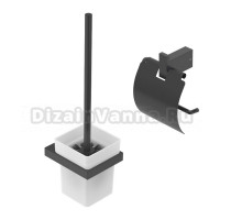 Набор Держатель Cezares Slider PH-NOP черный матовый + Ершик TBS-V-NOP черный матовый